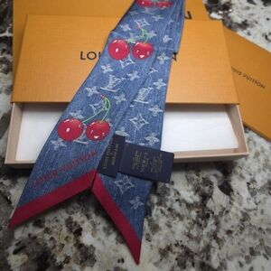 🍒Louis Vuitton x Takashi Murakami Denim Cerises Cherry Bandeau